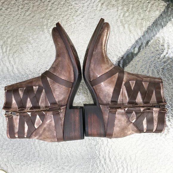 FREEBIRD BY STEVEN SAMMI LEATHER ANKLE BOOTS SZ 7,NEW - Picture 7 of 9